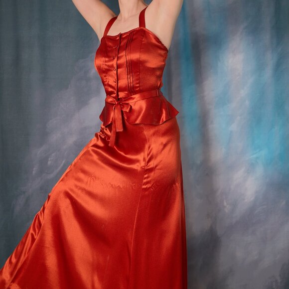 Vintage 70's Party 2pc Long Aline Skirt and Top Size XS - Picture 3 of 9